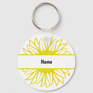 Llavero Nombre personalizado girasol amarillo