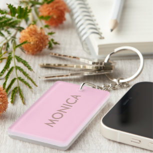 Llavero Nombre personalizado giratorio rosa