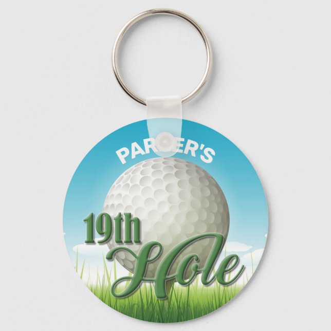 Llavero NOMBRE personalizado Golfer Golf Pro Ball 19th Hol (Anverso)