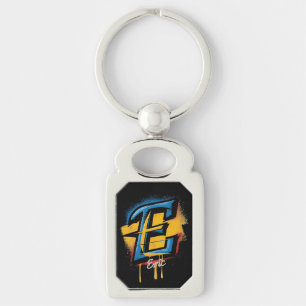 Llavero Nombre personalizado Graffiti negrita "E" inicial