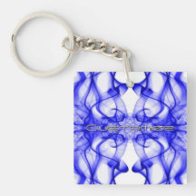 Nombre personalizado humo azul simétrico blanco