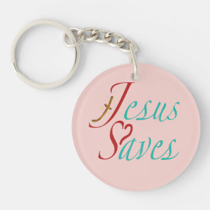 Llavero Nombre personalizado Jesús salva cita cristiana 
