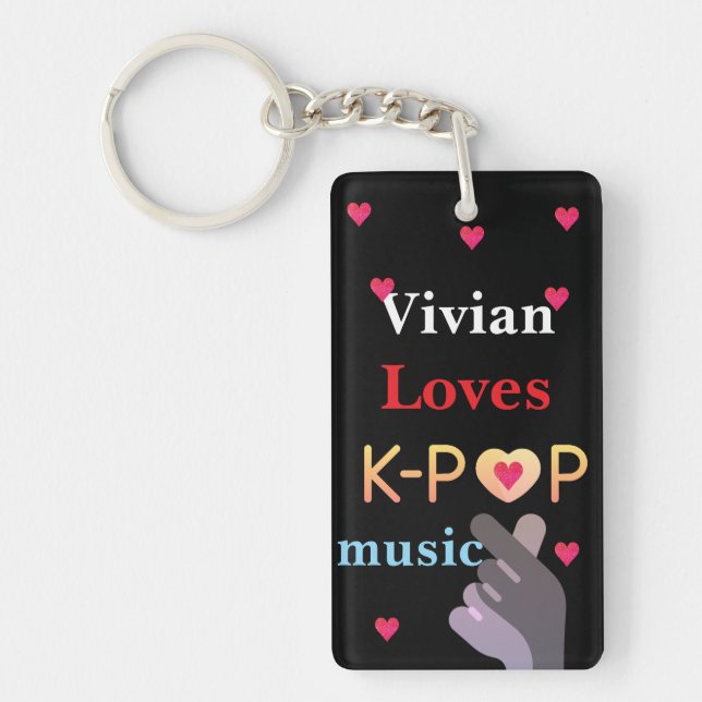 Llavero Nombre personalizado K-pop (Frente)