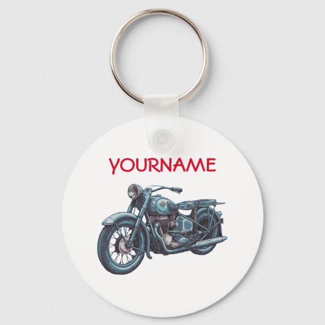 Llavero NOMBRE personalizado Keychain de motocicleta vinta (Anverso)