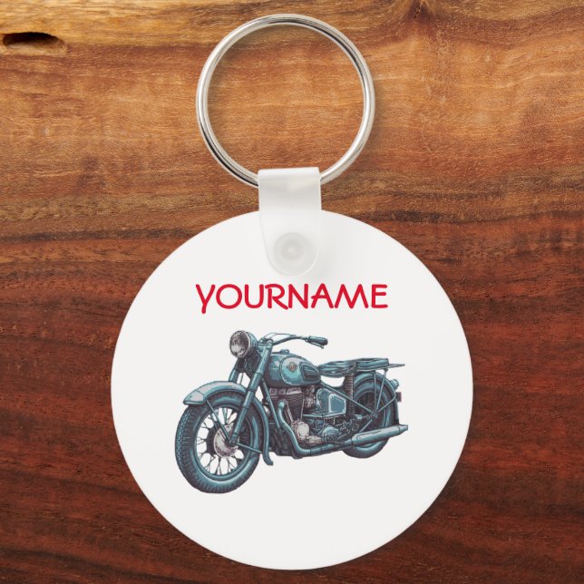 Llavero NOMBRE personalizado Keychain de motocicleta vinta (Anverso)