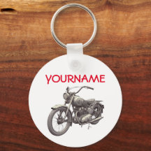 NOMBRE personalizado Keychain de motocicleta vinta