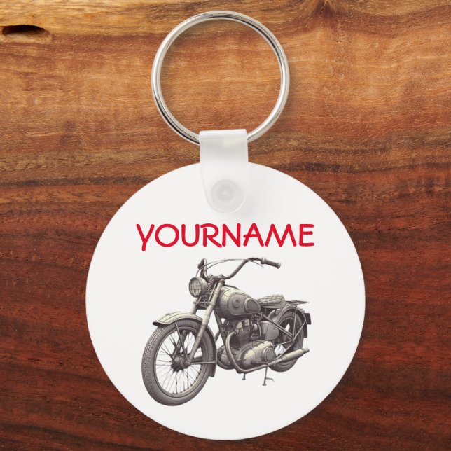 Llavero NOMBRE personalizado Keychain de motocicleta vinta (Anverso)