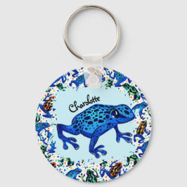 Llavero Nombre personalizado Keychain de ranas de selva tr