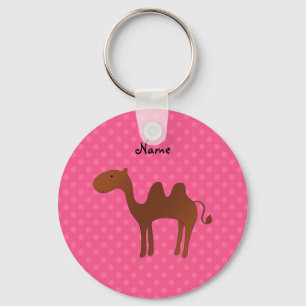Llavero Nombre personalizado lindos puntos de polka rosa d