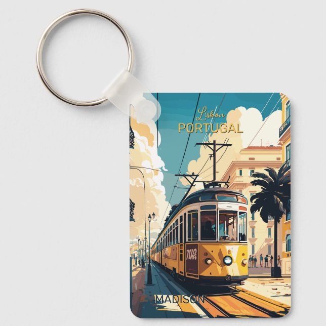 Llavero Nombre personalizado Lisboa Portugal (Anverso)