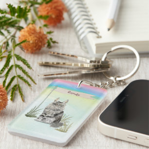Llavero Nombre personalizado Maine Coon Cat Mascota