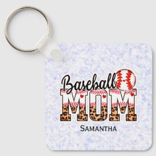 Llavero Nombre personalizado Mamá de béisbol Día de la M