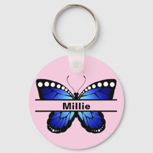 Llavero Nombre personalizado Mariposa Bebé Pink Keychain