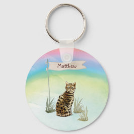 Llavero Nombre personalizado Mascota de gato bengalí