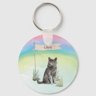 Llavero Nombre personalizado Mascota de gato británico de