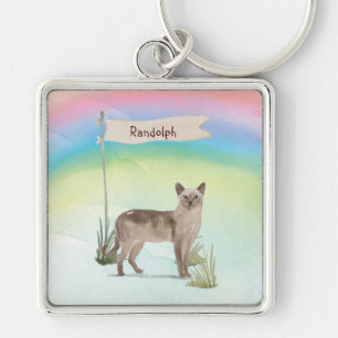 Llavero Nombre personalizado Mascota de gato tonkinés