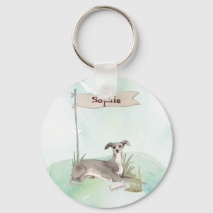 Llavero Nombre personalizado Mascota italiano Greyhound Pe