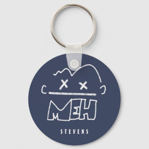 Llavero Nombre personalizado Meh Funny Face Emoji