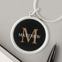 Nombre personalizado Monograma negro
