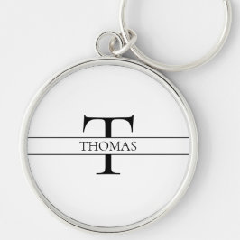 Llavero Nombre personalizado monogramado elegante