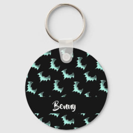 Llavero Nombre personalizado murciélagos azules