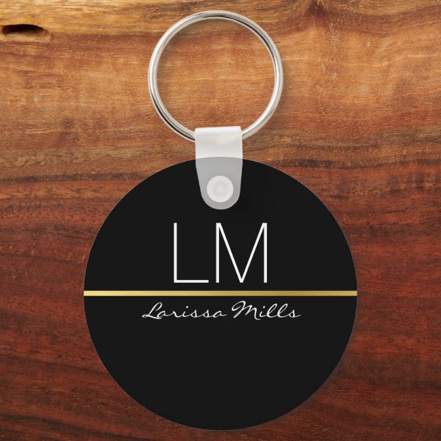 Llavero nombre personalizado . negro personalizado (Anverso)