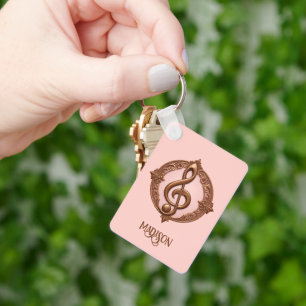 Llavero Nombre personalizado Nota de limpieza musical