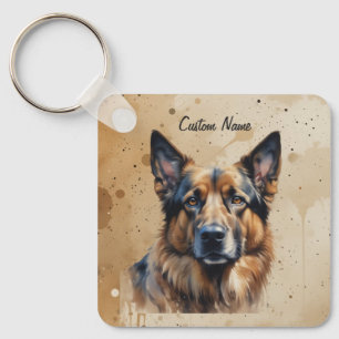 Llavero Nombre personalizado o texto perro pastor alemán m
