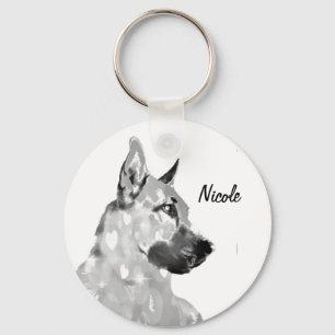 Llavero Nombre personalizado o texto perro pastor alemán m