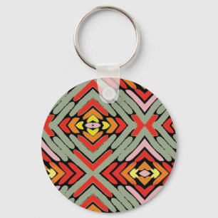 Llavero Nombre Personalizado Patrón Artsy del Suroeste