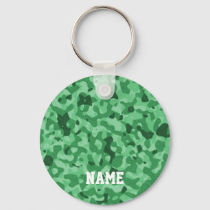 Llavero Nombre personalizado Patrón de camo militar verd
