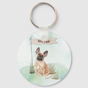 Llavero Nombre personalizado Perro de mascota Bulldog Fran
