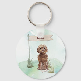 Llavero Nombre personalizado Perro Mascota de Cockapoo mar
