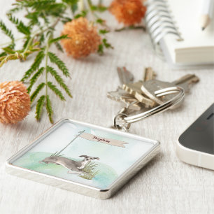 Llavero Nombre personalizado: perro Mascota de Greyhound i