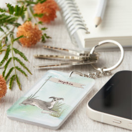 Llavero Nombre personalizado: perro Mascota de Greyhound i