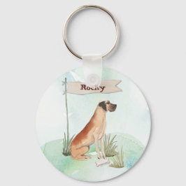 Llavero Nombre personalizado Perro Mascota grande danés