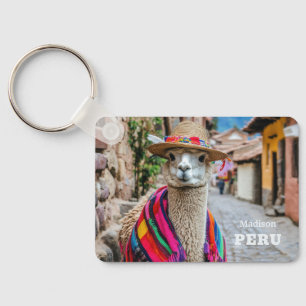 Llavero Nombre personalizado Perú Llama