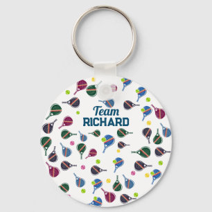 Llavero Nombre personalizado Pickleball Sports Team Colorf