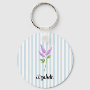 Llavero Nombre personalizado pintura de lila púrpura franj
