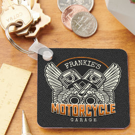 Llavero NOMBRE personalizado Pistons Wings Motorcycle Bike