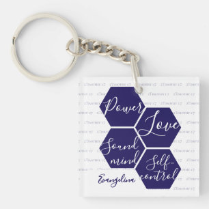 Llavero Nombre personalizado PODER AMOR MENTE SANA Cristia