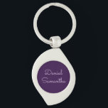 Llavero Nombre personalizado púrpura<br><div class="desc">Clásica personalizada y elegante de color púrpura. Personalice su conocimiento añadiendo su nombre para obtener un regalo personalizado perfecto.</div>