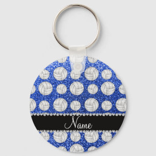 Llavero Nombre personalizado purpurina voleibol