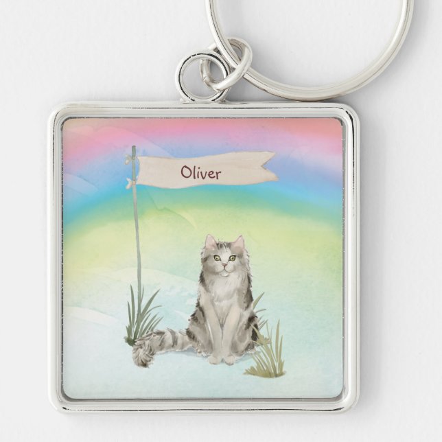 Llavero Nombre personalizado Ragamuffin Cat Mascota (Frente)