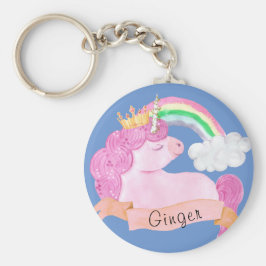 Llavero Nombre personalizado 🌈 Rainbow Unicorn