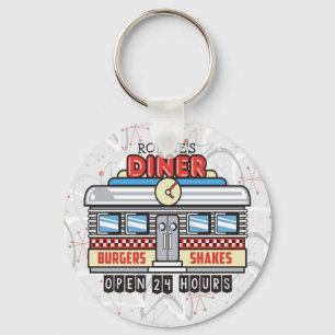 Llavero NOMBRE personalizado Retro 50 Diner Rótulo 50 Atóm
