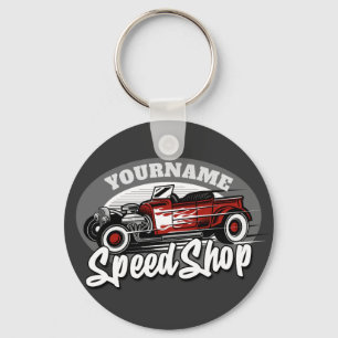 Llavero NOMBRE Personalizado Rockabilly Roadster Speed Sho