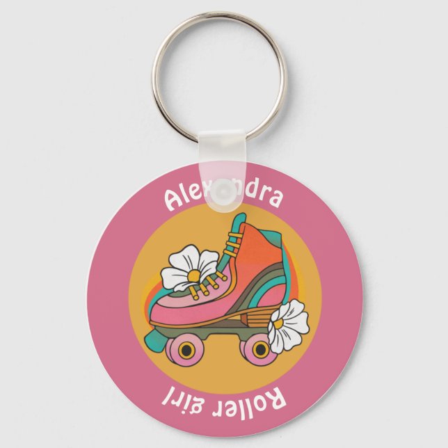 Llavero nombre personalizado roller skate chica de llave g (Anverso)