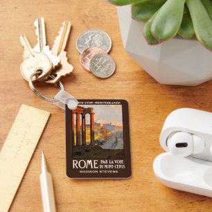 Llavero Nombre personalizado Roma Italia Viaje de época