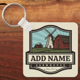 Llavero NOMBRE Personalizado Rústico Farmhouse Old Windmil